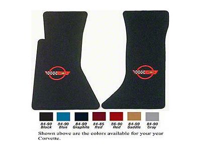 1984-1990 Corvette Lloyd Mats Floor Mats With Embroidered C4 Logos