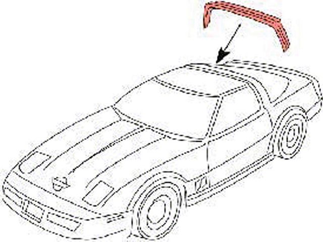 Rear Roof Weatherstrip; Latex (84-96 Corvette C4)