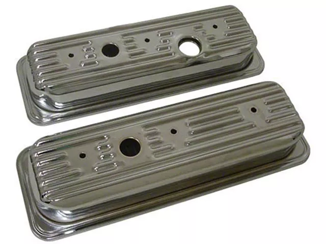 1985-1987 El Camino Chrome Valve Covers, Ball Milled, 4.6L V6