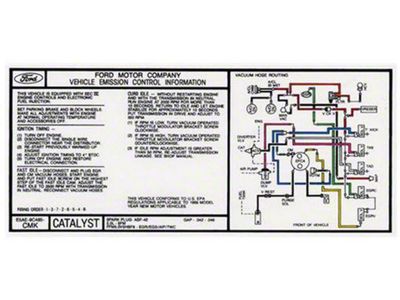 1985 Bronco Emission Control Information Decal - 5.0L With Automatic Transmission