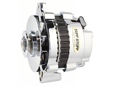 1986-1986 Camaro Alternator; 105 AMP; 1 Wire Or OEM; V Groove Pulley; Internal And External Cooling Fans; Polished;