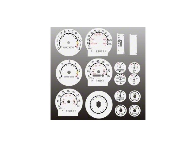 1986-1988 Monte Carlo White Face Gauges Instrument Cluster Overlay,Chevrolet