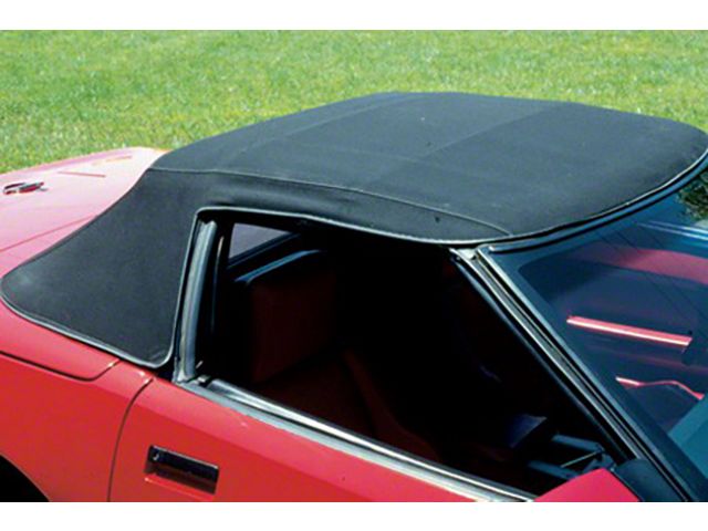 1986-1993 Corvette Convertible Cloth Top With Soft Window Black