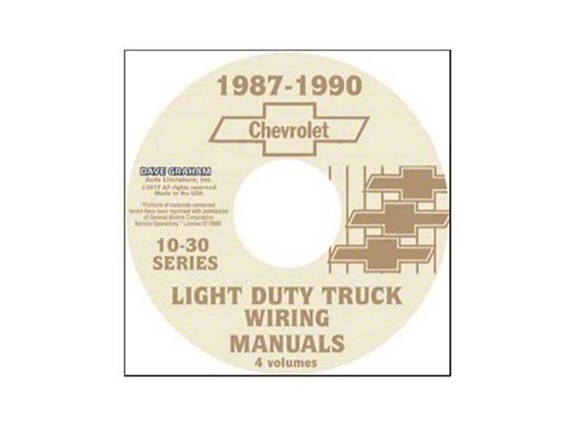 1987-1990 Chevrolet Light Duty Truck 10-30 Series Wiring Diagrams; 4 Volumes (CD-ROM)