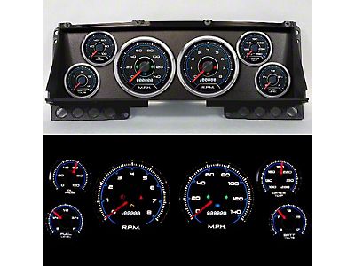 New Vintage Gauge Kit Ford Truck 87-91 Perf II White