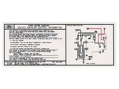 1987 Bronco Emission Control Information Decal - 5.0L With Automatic or Manual Transmission