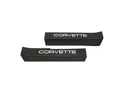 1988-1989 Corvette Sill Protectors Black With White Letters Sill Ease