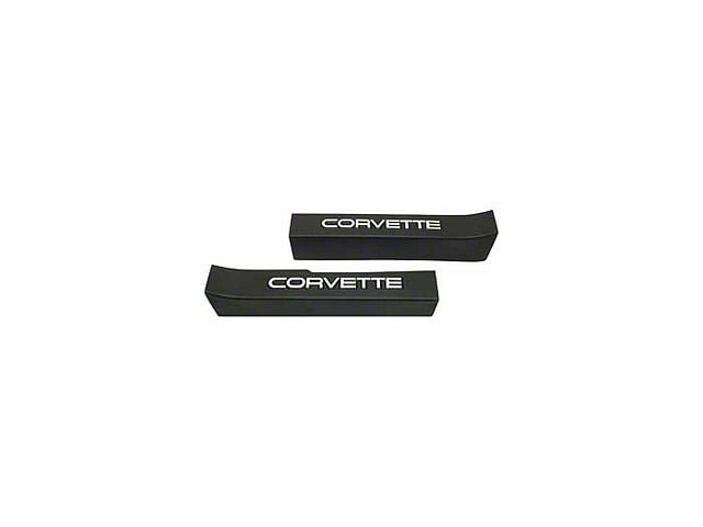 1988-1989 Corvette Sill Protectors Black With White Letters Sill Ease