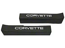 1988-1989 Corvette Sill Protectors Black With White Letters Sill Ease