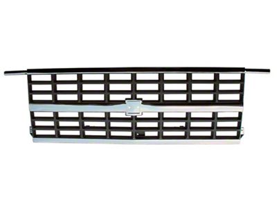 1988-1991 Chevy Truck Grille, Dual Headlights-Chrome And Silver