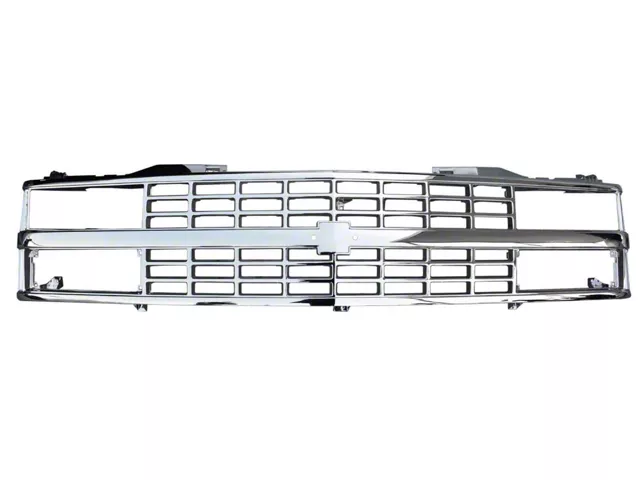 1988-1993 Chevy Truck Custom Grille, Composite Or Dual Headlights-Chrome