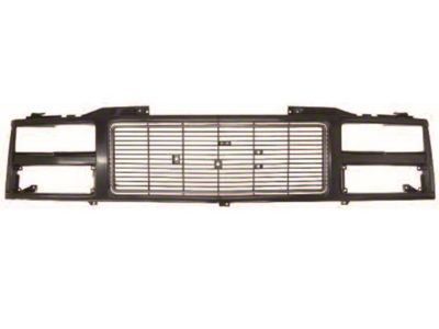 1988-1993 GMC Truck Grille, Composite Or Dual Headlights-Black And Argent