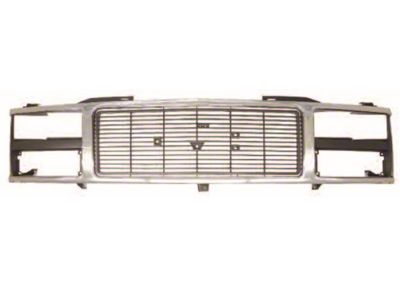 1988-1993 GMC Truck Grille, Composite Or Dual Headlights-Chrome And Argent