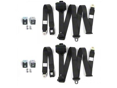 1988-1998 Chevy-GMC Truck Three Point Seat Belt, Retractable, With Bracketry-Bucket Seat