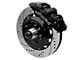 1988-1998 Chevy-GMC C1500 Wilwood AERO6 Front Brake Kit, 5 Lug-6 Piston Black Calipers, 14.25 Rotors, Drilled And Slotted-With ABS