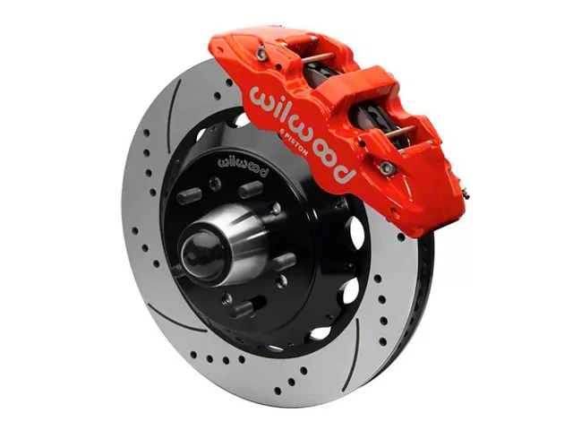 1988-1998 Chevy-GMC C1500 Wilwood AERO6 Front Brake Kit, 5 Lug-6 Piston Red Calipers, 14.25 Drilled And Slotted Rotors-With ABS