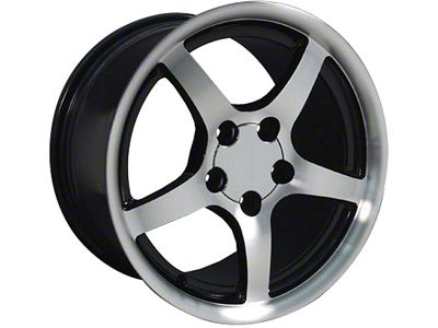 Wheel,C5 Deep Dish,Black W/Machine Face,17X9.5,88-04