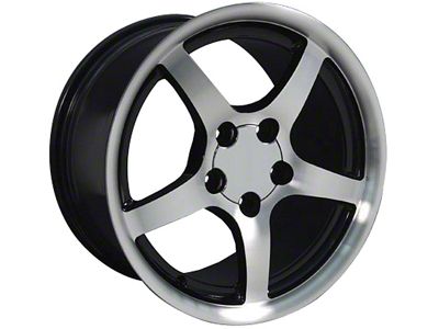 1988-2004 Corvette 18 X 10.5 C5 Style Deep Dish Reproduction Wheel Black With Machined Face