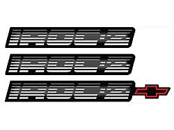 1988-90 IROC-Z-Bowtie Rocker/Rear Bumper Domed Decal Emblem Kit 3 Pcs Silver