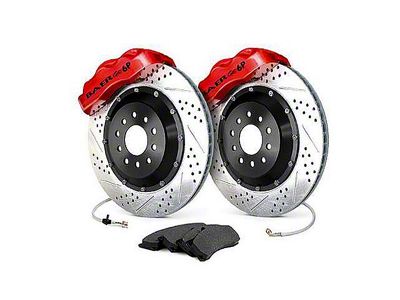 1988-98 GM C/K Baer Brakes 14 Front Pro+ Brake System With Red Calipers, 2 Inch Drop Spindles
