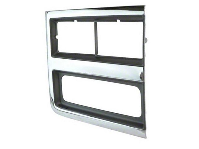 1989-1991 Chevy Truck Headlight Bezel, Chrome With Dark Gray, Right