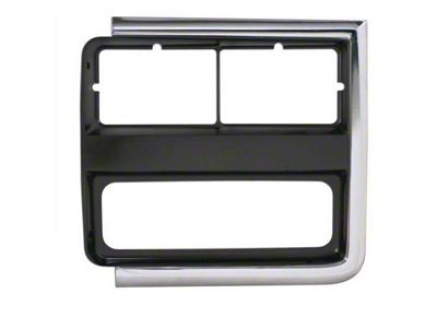 1989-1991 GMC Truck Headlight Bezel, Chrome With Dark Gray, Left