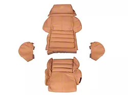 Leather Sport Seat Upholstery Kit; Ruby Red with 40th Logo (1993 Corvette C4)