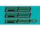 1991-92 RS Rocker/Rear Bumper Domed Decal Emblem Kit 3 Pcs Teal