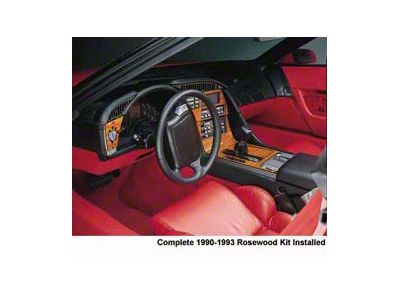 1992-1993 Corvette Rosewood Dash & Trim Set, With 6-Speed Transmission