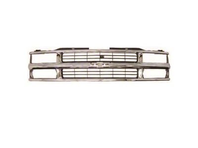 1994-1998 Chevy Truck Grille, Composite Or Dual Headlights-Chrome And Gray