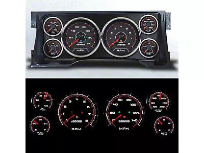 New Vintage Gauge Kit GM Truck 95-98 CFR Red New Vintage Gauge Kit GM Truck 95-98 CFR Red