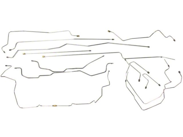 1995-1998 Chevy-GMC Truck 4WD 1500 Std Ext Cab Long Or Short Bed Brake Line Kit 14pc, Stainless Steel