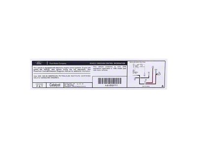 1996 Bronco Emission Control Information Decal - 4.6L