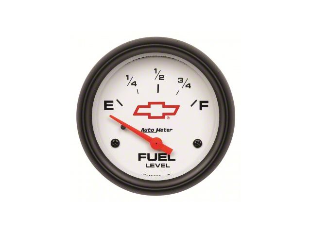 2-5/8 Electric Fuel Gauge White Face W/ Red Bowtie