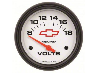 2-5/8 Voltmeter 8-18V White Face W/ Red Bow Tie