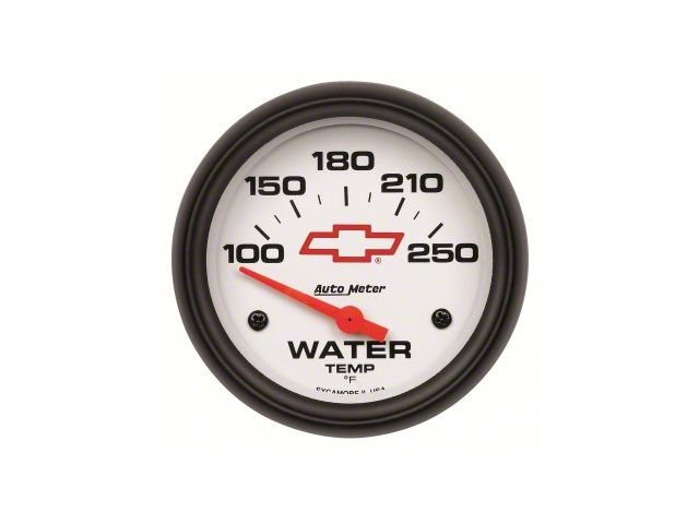 2-5/8 Water Temperature, 100-250 DegreeF Gauge White Face W/ Red Bowtie