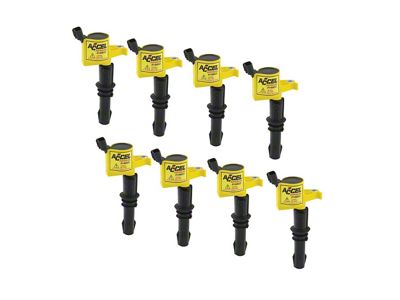 2004-2008 Econoline Ignition Coil Set - ACCEL Super Coil Series - Yellow Cap - Ford Modular 3-Valve Engine