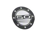 2015-2019 Mustang Fuel Door with 5.0 Logo and Matte Black Finish with Silver Accents