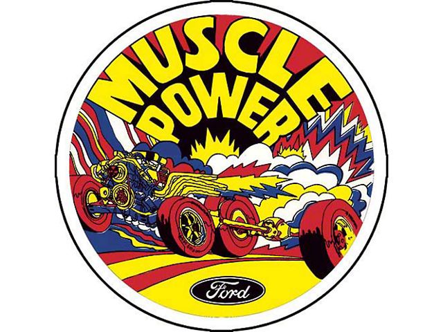 3-1/4 Diameter Muscle Power Inside Window Decal