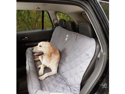 3 Dog Pet Supply Back Seat Protector with Bolster; Large; Gray (Universal; Some Adaptation May Be Required)