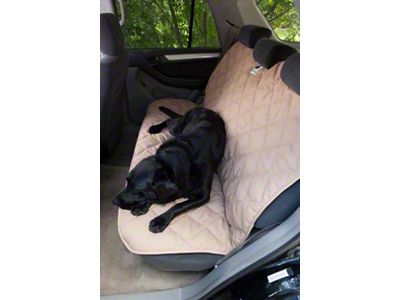 3 Dog Pet Supply Quilted Back Seat Protector; Large; Tan (Universal; Some Adaptation May Be Required)
