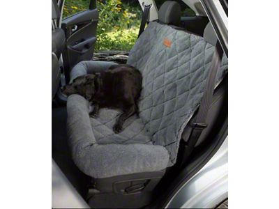 3 Dog Pet Supply Shearling Back Seat Protector with Headrest; Large; Gray (Universal; Some Adaptation May Be Required)