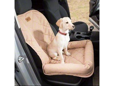 3 Dog Pet Supply Single Seat No-Slip Seat Protector with Bolster; Large; Tan (Universal; Some Adaptation May Be Required)