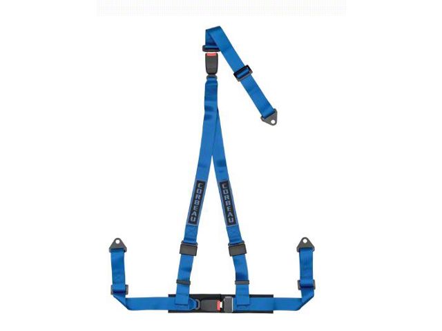 Corbeau 3-Point Double Release Harness Belts Blue