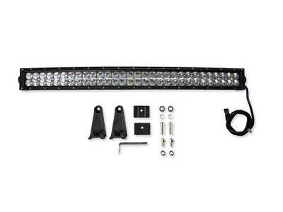 30 Long Curved Double Row LED Light Bar, Combo Spot/Flood, 180 watts, 14,400 Lumens - Chrome Outer Reflector