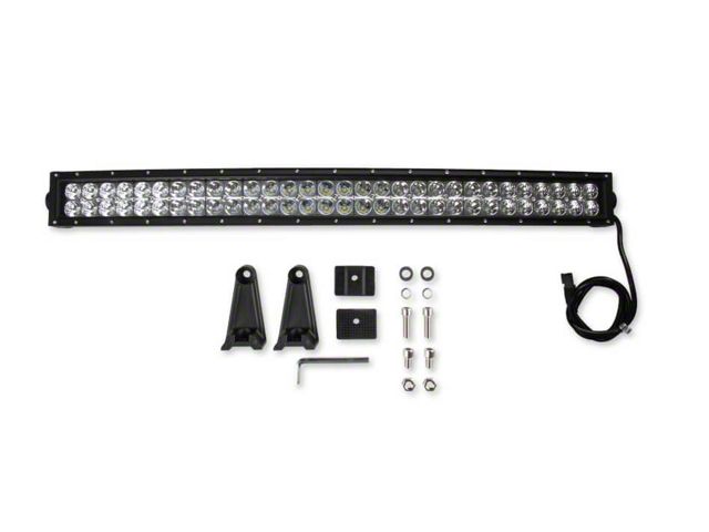 30 Long Curved Double Row LED Light Bar, Combo Spot/Flood, 180 watts, 14,400 Lumens - Chrome Outer Reflector