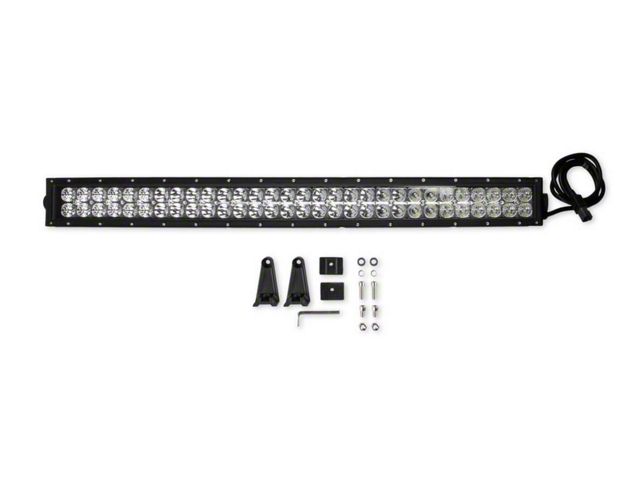 30 Long Straight Double Row LED Light Bar, Combo Spot/Flood, 180 watts, 14,400 Lumens - Chrome Outer Reflector