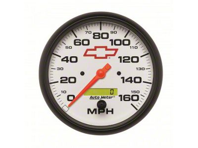 5 Inch Speedometer 0-160 MPH White Face W/Red Bowtie