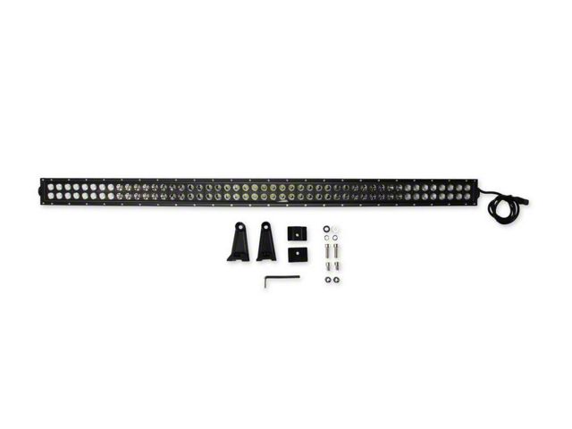 50 Long Straight Double Row LED Light Bar, Combo Spot/Flood, 288 watts, 24,000 Lumens - Black Outer Reflector