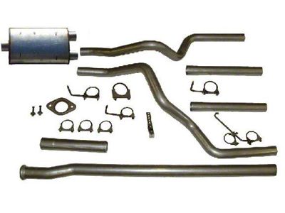 2.25-Inch Dual Exhaust System with HVS Performance Muffer; Rear Exit (80-96 5.0L F-150, F-250 w/ 2-1/4-Inch Exhaust at the Converter)